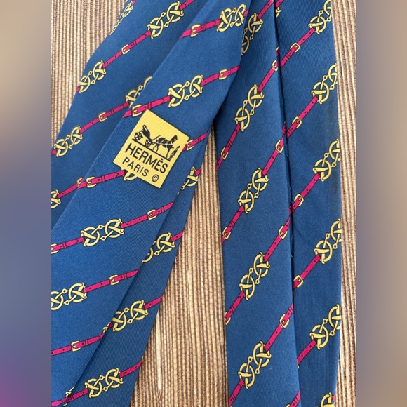 Hermes MORS Blue Silk Tie - Picture 1 of 6